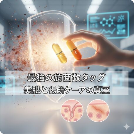 【2025年真実】ビタミンEは「肌のサビ」を止める最強の盾？論文が証明した「ビタミンCとの神相性」と傷跡ケアの誤解